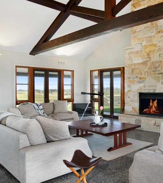 Modern Style Living Room and a Fireplace - Builder in Southern Highlands, NSW